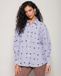 Camisa bordada com fendas laterais Biamar 12223
