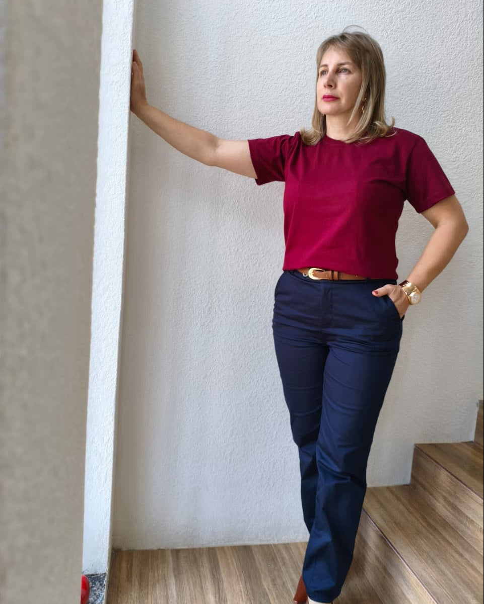 T-shirt gola redonda lisa
