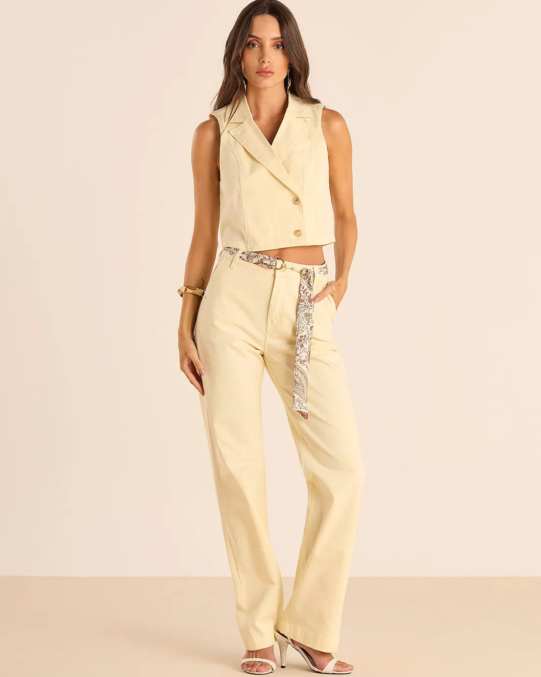 Calça Reta + Cinto Bana Bana 405927