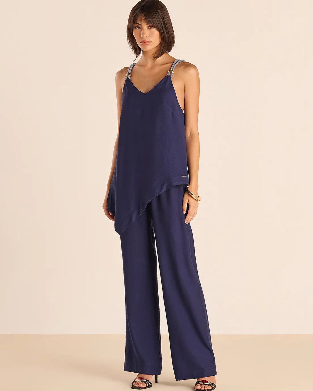 Conjunto Com Regata Assimétrica E Calça Ampla Bana Bana 312367