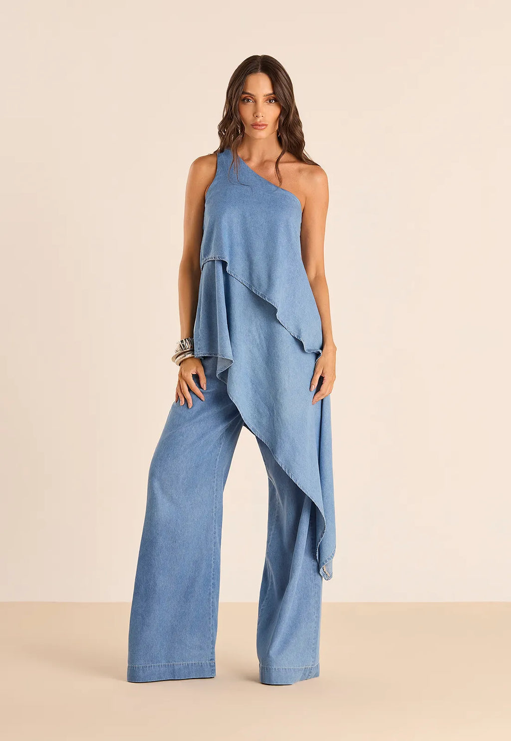 Calça Jeans Wide Leg De Alfaiataria 405880
