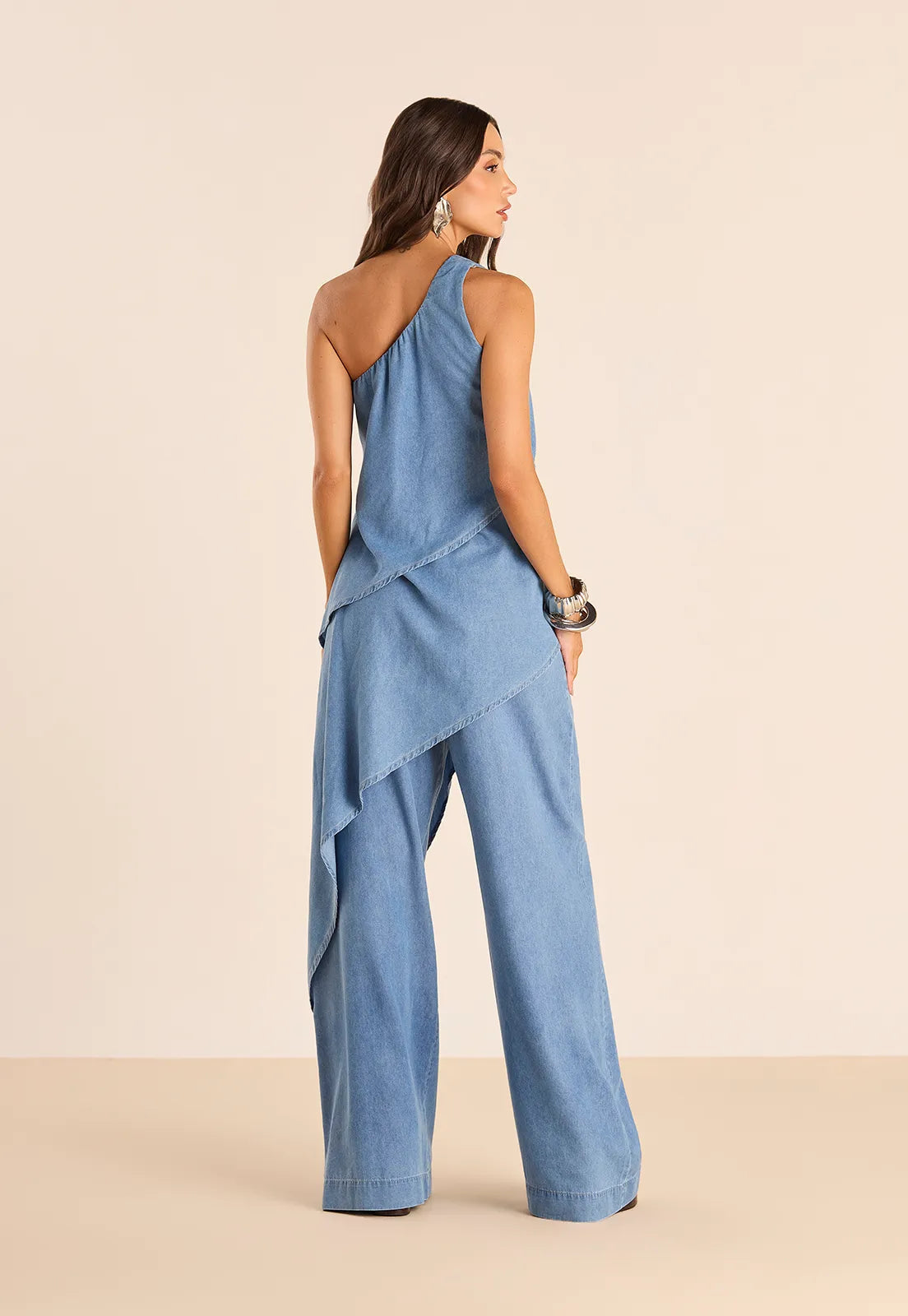 Calça Jeans Wide Leg De Alfaiataria 405880