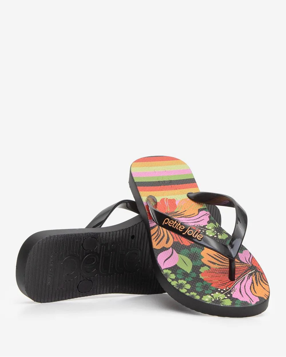 Chinelo Petite Jolie Fresh Preto/Floral 26 PJ6969