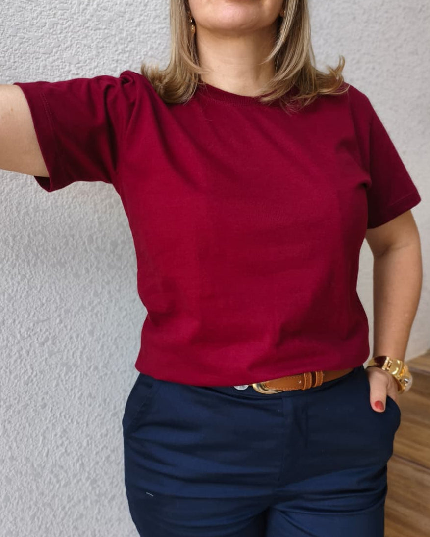 T-shirt gola redonda lisa
