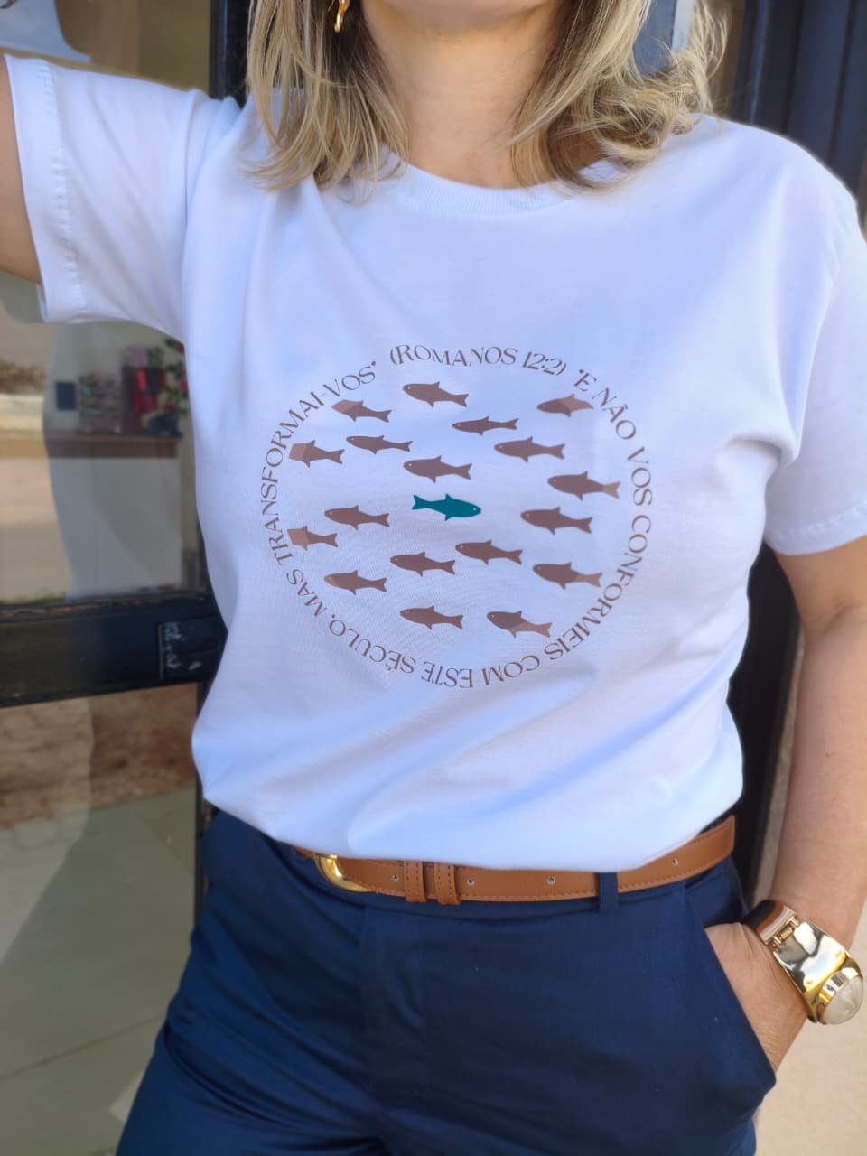 T-shirt Romanos 12:2 Branca