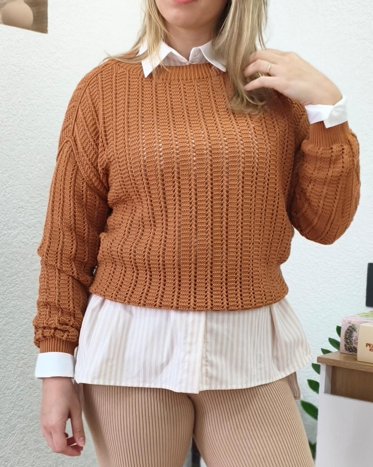 Blusa em ponto vazado Biamar 12554