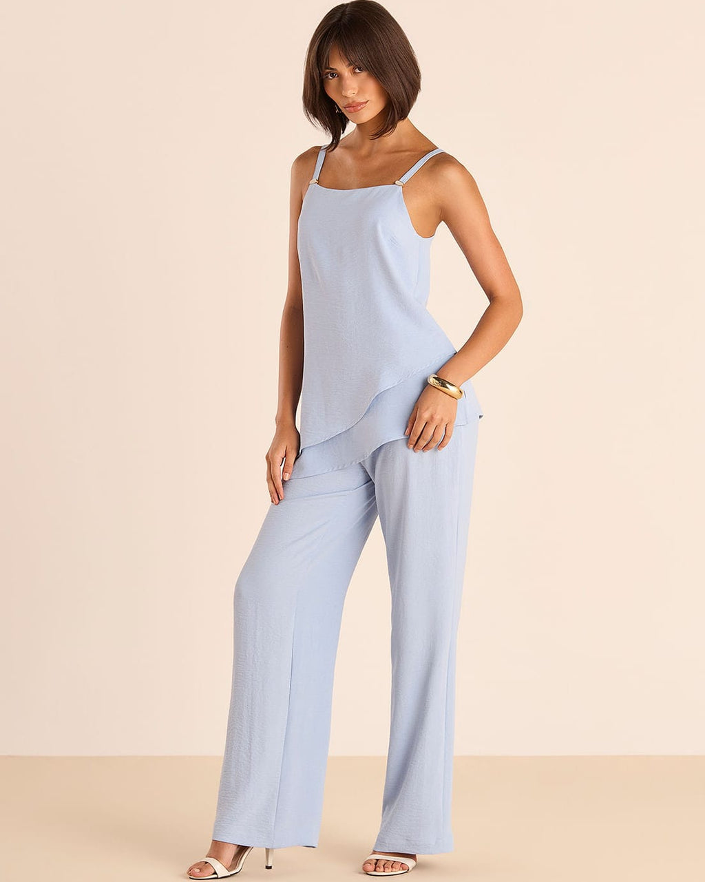 Conjunto Com Túnica Assimétrica E Calça Ampla 312234