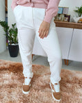 Calça em moletom com cós detalhado Biamar 12227