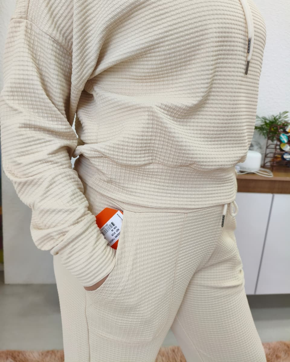 Conjunto Tweed Rala Bela Blusão 8127 Jogging 8128