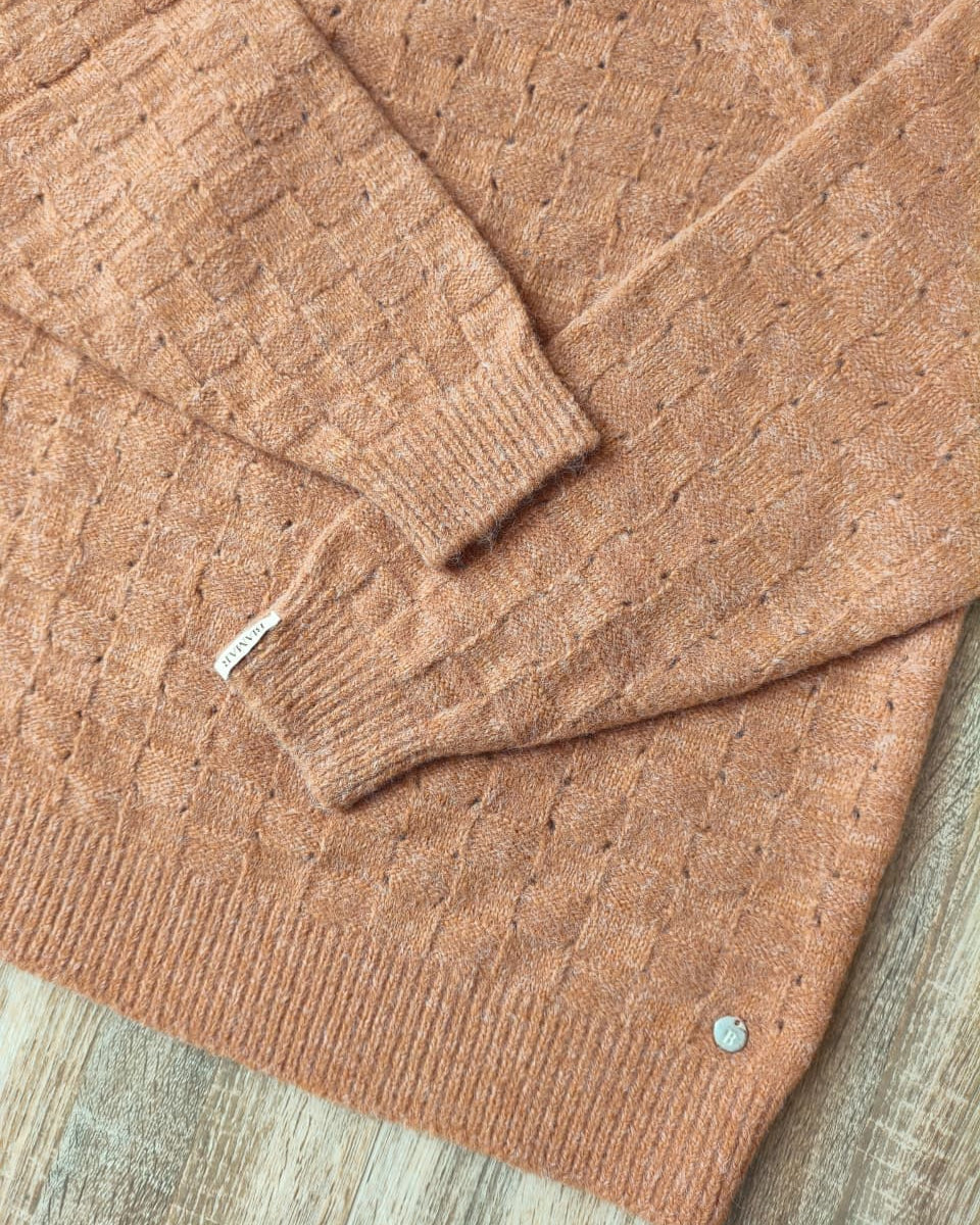 Blusa com efeito de padronagem geométrica e cava raglan Biamar 12459
